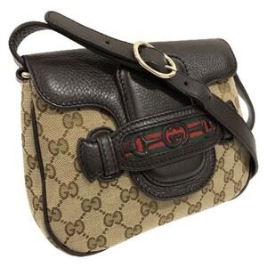 Gucci Shoulder Bag Webbing Sherry GG Pochette Crossbody Brown